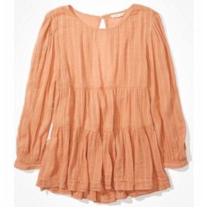 NWT American Eagle Long Sleeve Open Back Top